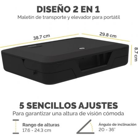 Fellowes Breyta Maletín y Soporte Elevador para Portátiles de hasta 14 Pulgadas - Negro Fellowes Breyta Maletín y Soporte Elevador para Portátiles de hasta 14 Pulgadas - Negro